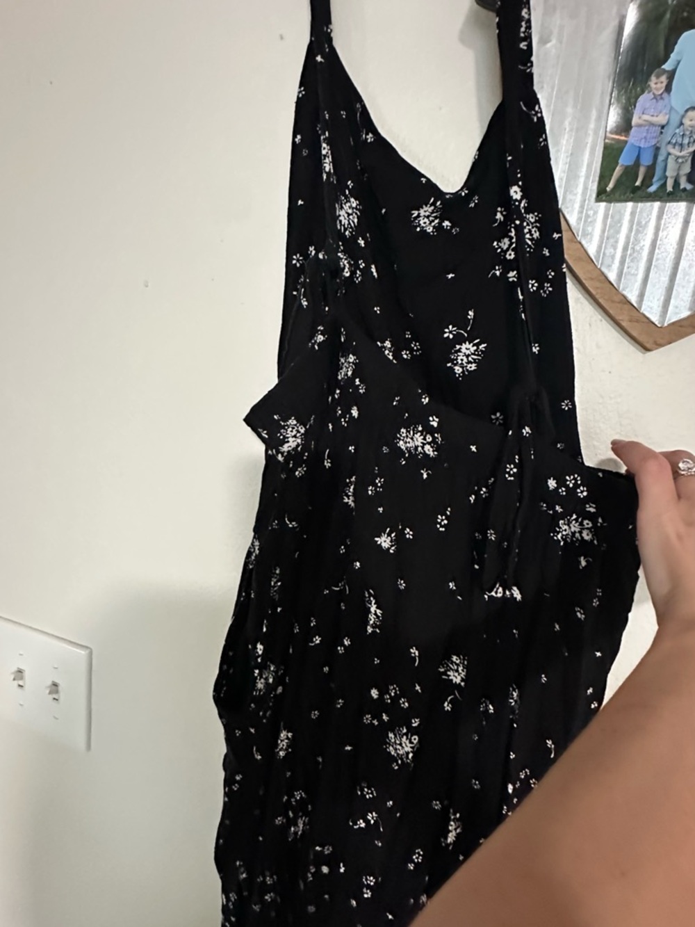 Free People sweet in the streets Black Floral Wide-Leg Bib Jumpsuit - Picture 8 of 9